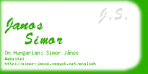 janos simor business card